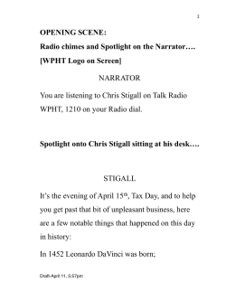 Radio chimes and Spotlight on the - Heritage Center of The Union