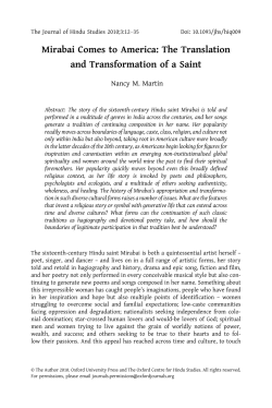 Mirabai Comes to America: The Translation and