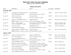 West SAC Club Tourney Schedule