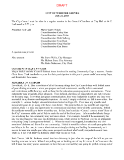 1. Approval of Minutes - City of Webster Groves