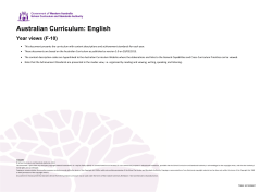 Australian Curriculum: English - K-10 Outline
