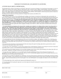 PARTICIPANT WAIVER, RELEASE, AND AGREEMENT TO