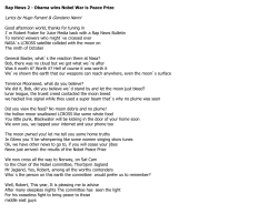 Obama wins Nobel War is Peace Prize Lyrics by