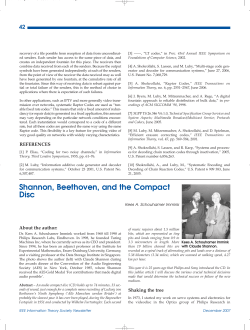 Shannon, Beethoven, and the Compact Disc