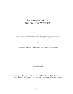 TOP MANAGEMENT PAY: IMPACT of (C)OVERT POWER