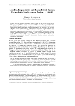 Liability, Responsibility and Blame: British Ransom Victims in the