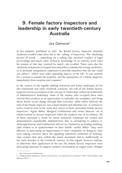 Female factory inspectors and leadership in - ANU Press
