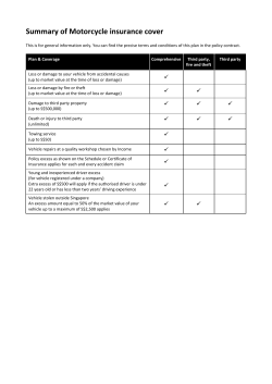 Summary of Motorcycle insurance cover