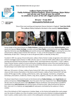 Ledbury Poetry Festival 2017: Paddy Ashdown, Richard Dawkins