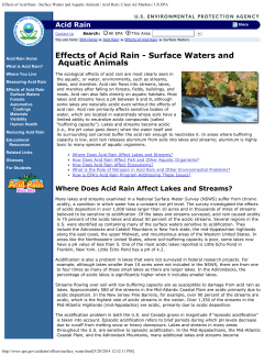 Effects of Acid Rain - Surface Waters and Aquatic Animals | Acid