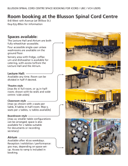 Room booking at the Blusson Spinal Cord Centre
