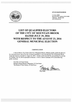 attached list of qualified electors