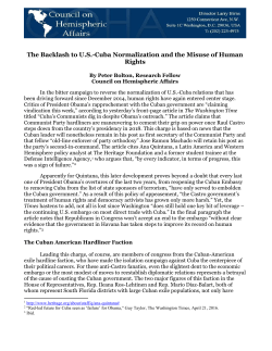 The Backlash to US-Cuba Normalization and the Misuse of