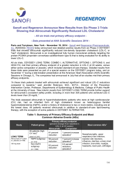 Sanofi and Regeneron Announce New Results from Six Phase 3