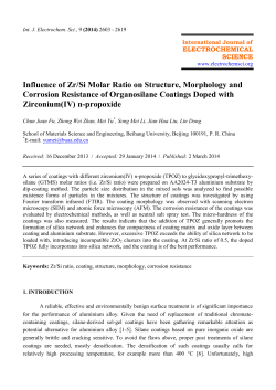 Influence of Zr/Si Molar Ratio on Structure, Morphology and