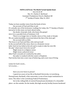 Faith in ACTS-ion: The World Turned Upside Down