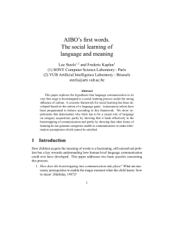 AIBO`s first words. The social learning of language and meaning