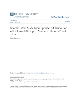 A Clarification of the Law of Attempted Murder in