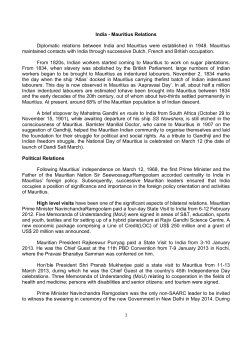 India - Mauritius Relations Diplomatic relations between India and