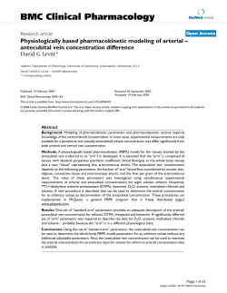 Physiologically based pharmacokinetic modeling of arterial