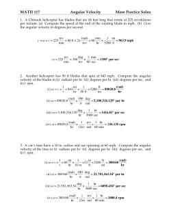 MATH 117 Angular Velocity More Practice Solns