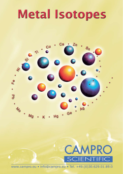 Metal Isotopes - Campro Scientific GmbH