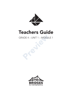 Bridges in Mathematics Grade 4 Teachers Guide