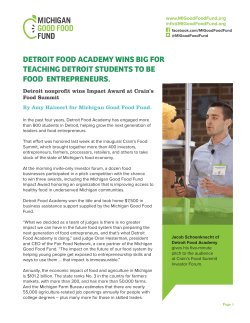Detroit Food Academy Wins Big at Crain`s Food Summit
