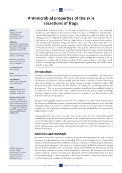 Antimicrobial properties of the skin secretions of frogs