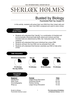 Busted by Biology - The International Exhibition of Sherlock Holmes