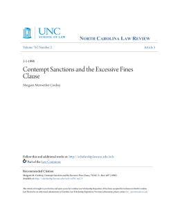 Contempt Sanctions and the Excessive Fines Clause