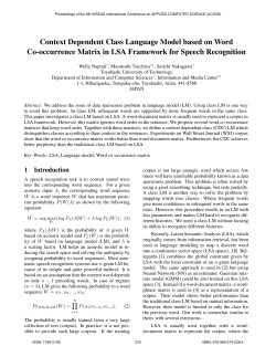 Context Dependent Class Language Model based on Word Co
