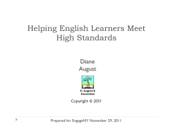 Helping English Learners Meet High Standards