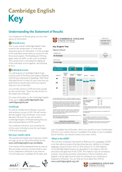 Understanding your Statement of Results