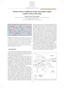 Surface Karst Landforms of the Notranjska region (south