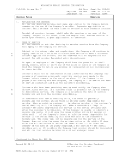 Service Rules - Wisconsin Public Service