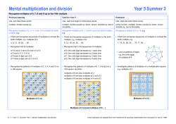 Mental multiplication and division Year 5 Summer 3