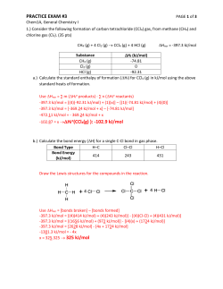 PRACTICE EXAM #3 o(CCl4(g) ):