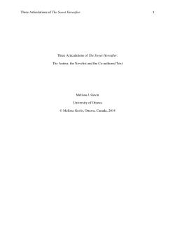 Three Articulations of The Sweet Hereafter 1 Three Articulations of