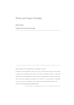 Divide and Conquer Paradigm