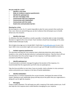 Crisis Communication