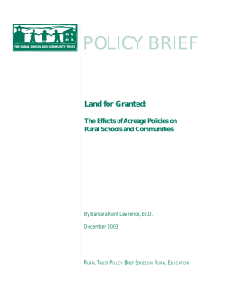 Land for Granted - The Rural School and Community Trust