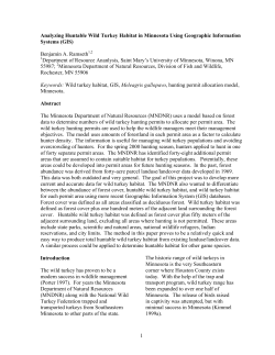 1 Analyzing Huntable Wild Turkey Habitat in Minnesota Using