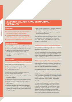 lesson 9: equality and eliMinating inequality