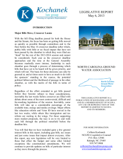 LEGISLATIVE REPORT May 6, 2013