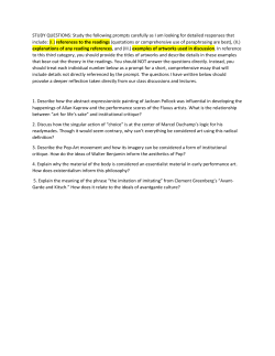 STUDY QUESTIONS: Study the following prompts carefully as I am