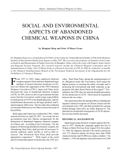 social and environmental aspects of abandoned chemical weapons
