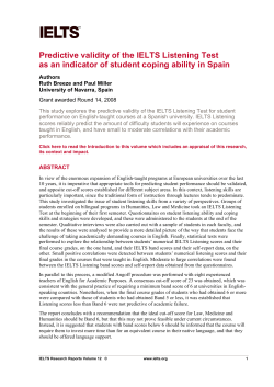 Predictive validity of the IELTS Listening Test as an indicator of
