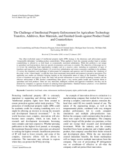 The Challenge of Intellectual Property Enforcement for Agriculture