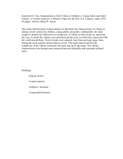 Katelynn M. Vale. Characteristics of the Villain in Children`s, Young